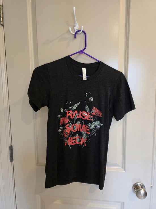Bella Canvas Tops - Raise Some Heck Floral Graphic Tee - Black with Red & Green Print